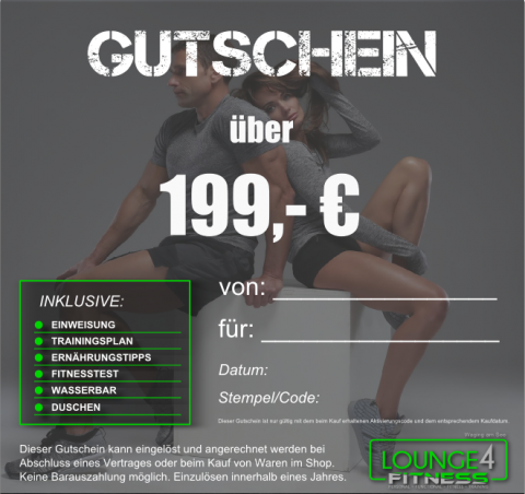 Lounge4Fitness Gutschein 199