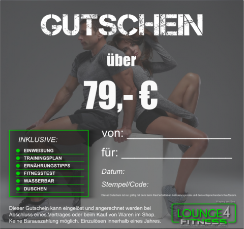 Lounge4Fitness Gutschein 79€